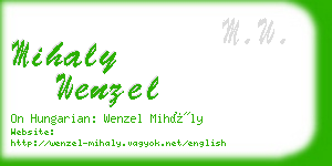 mihaly wenzel business card